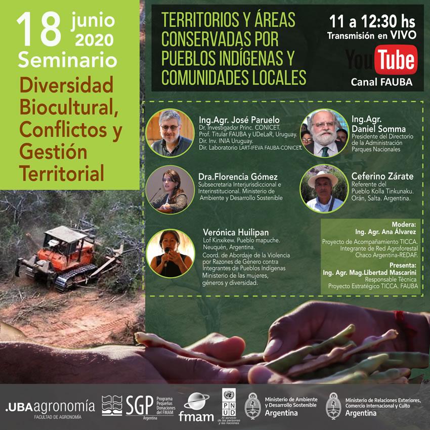 Flyer Seminario Diversidad Biocultural, Conflictos y Gestión Territorial 